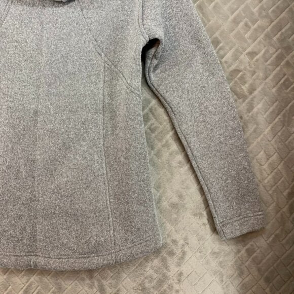 Eddie Bauer Womens Small Athletic Hoodie Sweatshirt Gray Fitted Fleece Zip Up - Picture 15 of 16